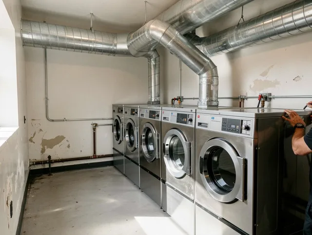 St. Cloud Dryer Vent Cleaning team performing large-scale commercial dryer vent cleaning in St. Cloud