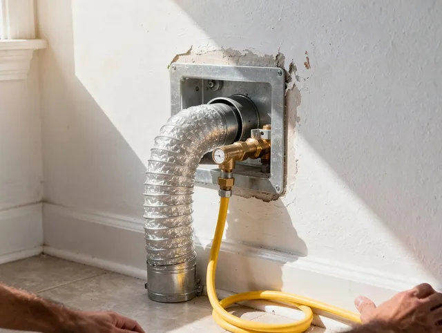 St. Cloud Dryer Vent Cleaning certified technician performing specialized gas dryer vent cleaning in St. Cloud